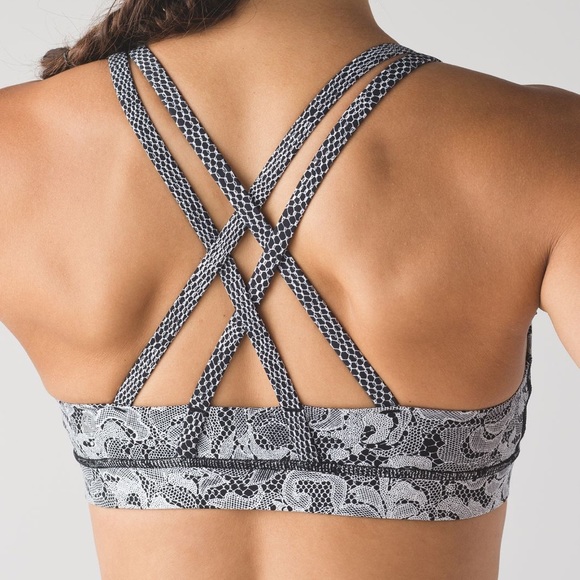 Lululemon Energy Bra Florence White Black size 4 - Picture 4 of 5